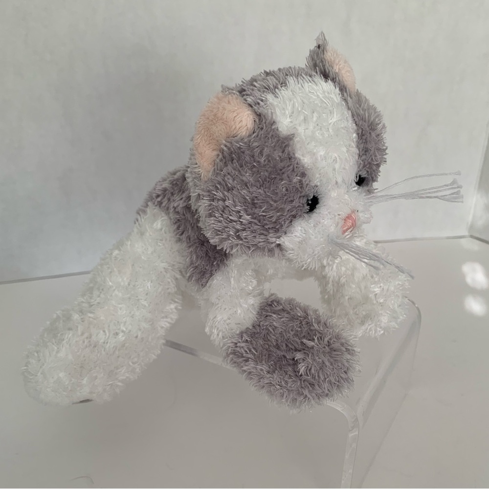 GANZ Bellbottom Cat Stuffed Animal Plush Toy Soft Gray White Boys Girl